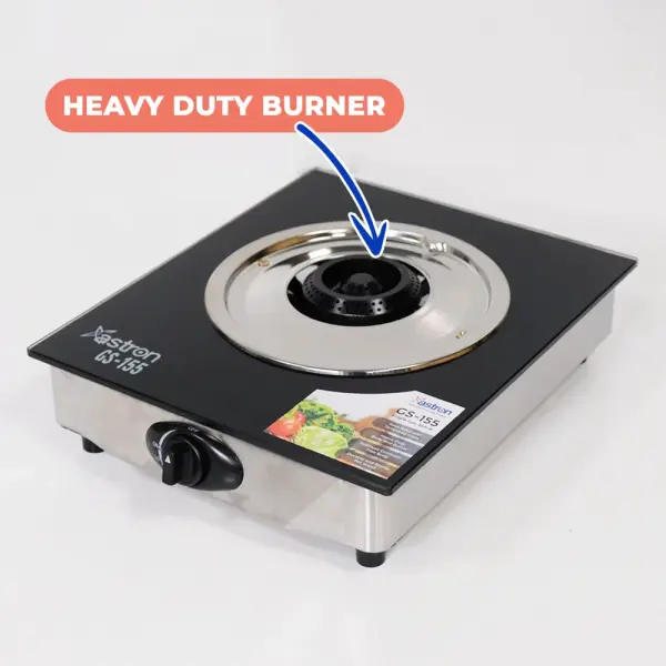 ASTRON GS-155 Glass Top Single Burner Gas Stove | Tempered Glass | Automatic Ignition | Premium LPG Stove