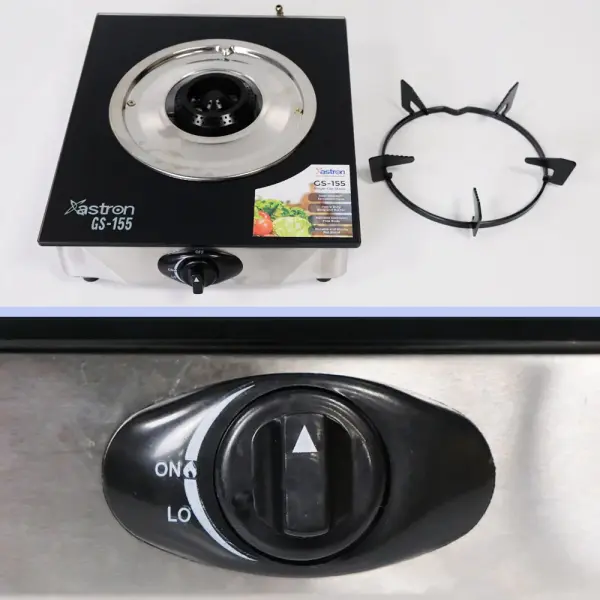 ASTRON GS-155 Glass Top Single Burner Gas Stove | Tempered Glass | Automatic Ignition | Premium LPG Stove