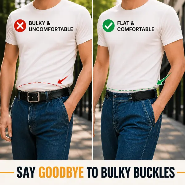 2PCS Buckleless Belt Set – Adjustable No-Buckle Elastic Waist Belt for Jeans, Pants, Dresses & Shorts (Unisex)