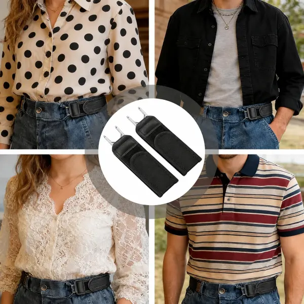 2PCS Buckleless Belt Set – Adjustable No-Buckle Elastic Waist Belt for Jeans, Pants, Dresses & Shorts (Unisex)
