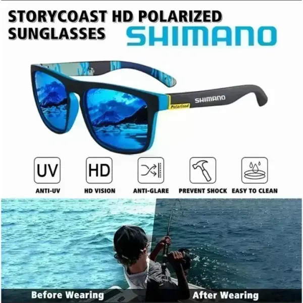 SHIMANO Polarized Sunglasses – UV400 Outdoor Sports Eyewear for Fishing, Cycling, Driving & Hiking